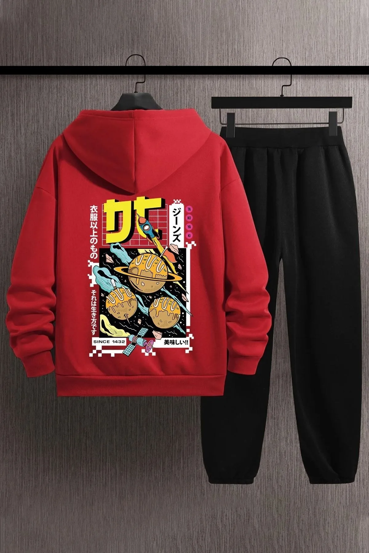 uyguntarz  Bedrucktes Unisex-Trainingsanzug-Set Tokoyaki