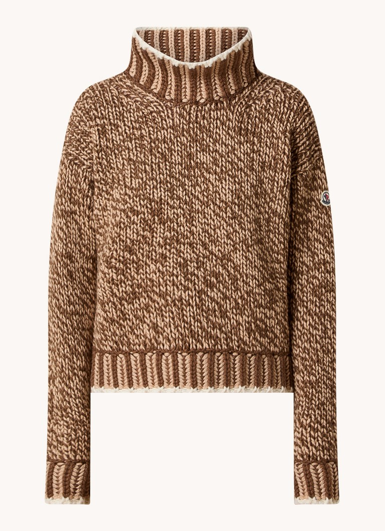 Maglione Moncler a maglia grossa in misto lana con collo alto