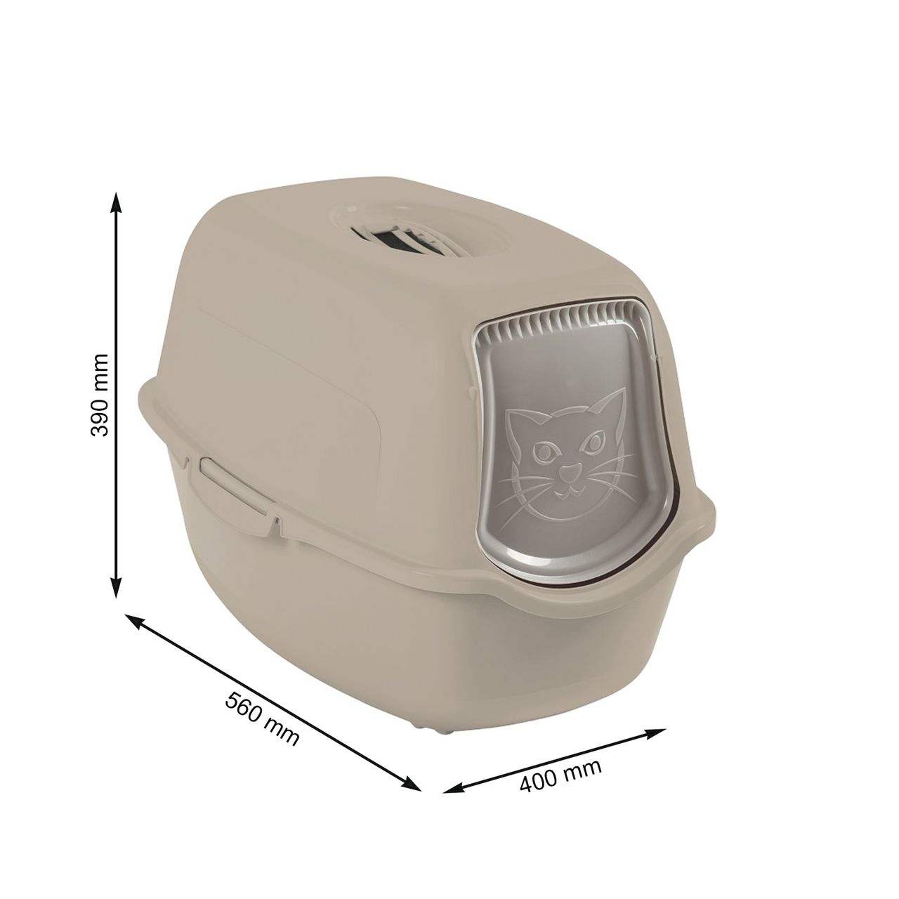Rotho Babydesign Rotho MyPet Eco Bailey Katzentoilette mit Deckel und Aktivkohlefilter, cappucino (recycelt)