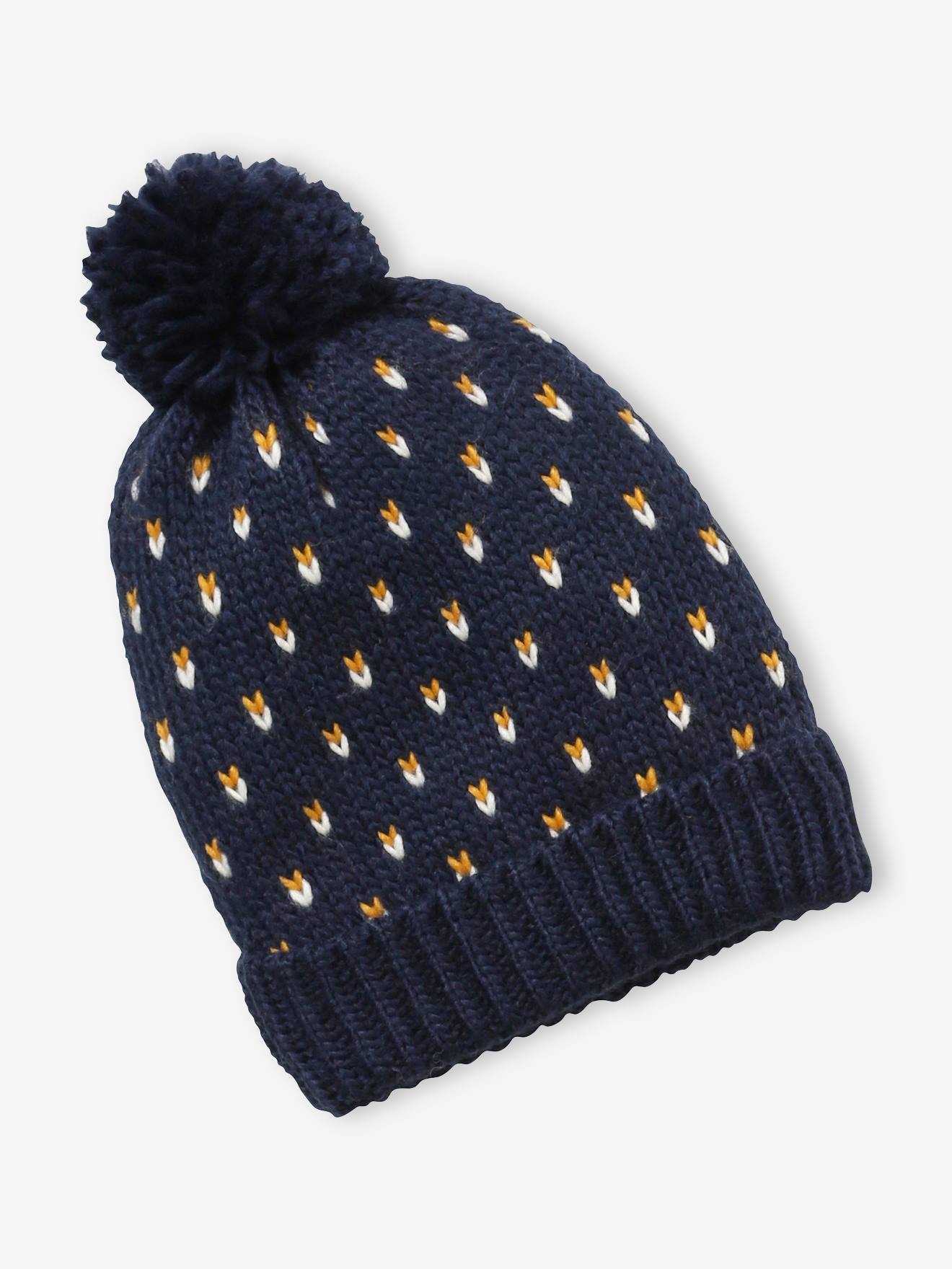 Ensemble bonnet + snood + gants coeurs fille BASICS encre imprimé