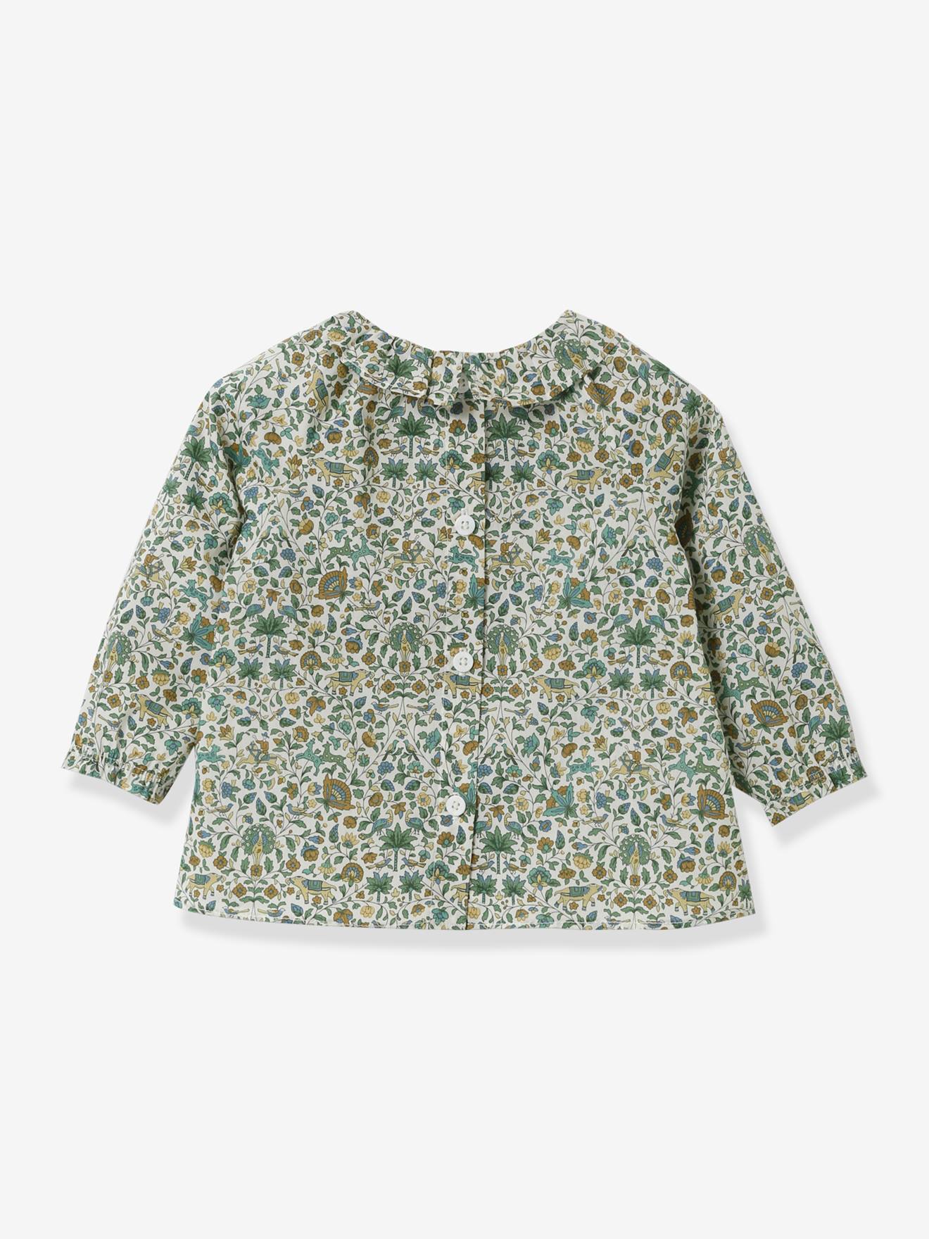 Blouse bébé CYRILLUS en tissu Liberty® vert imprimé
