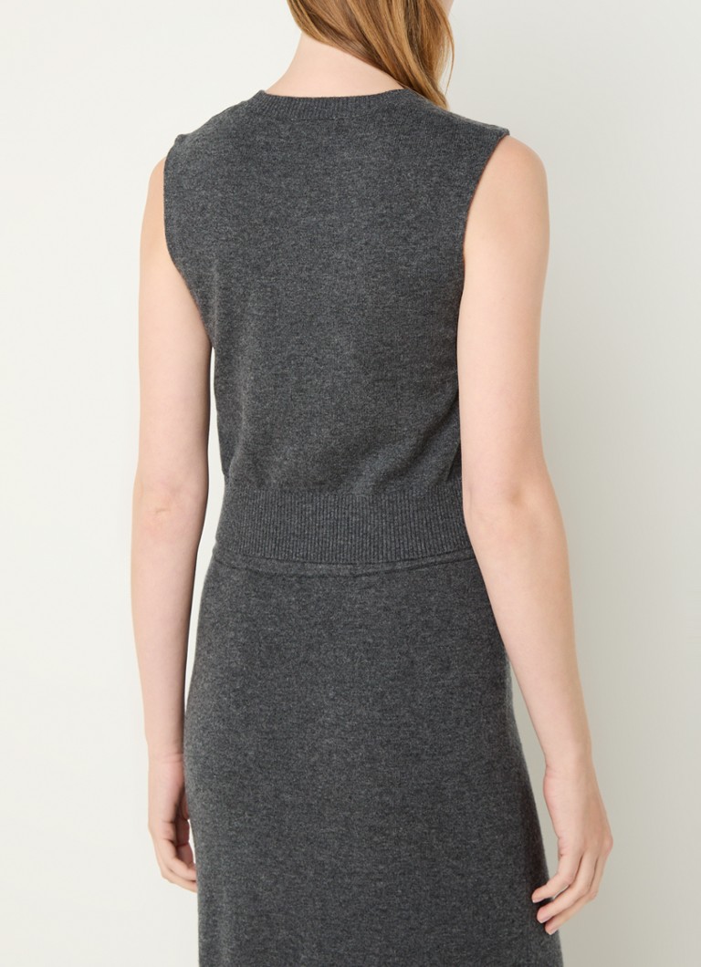 Sandro Cropped fine knit top in cashmere blend