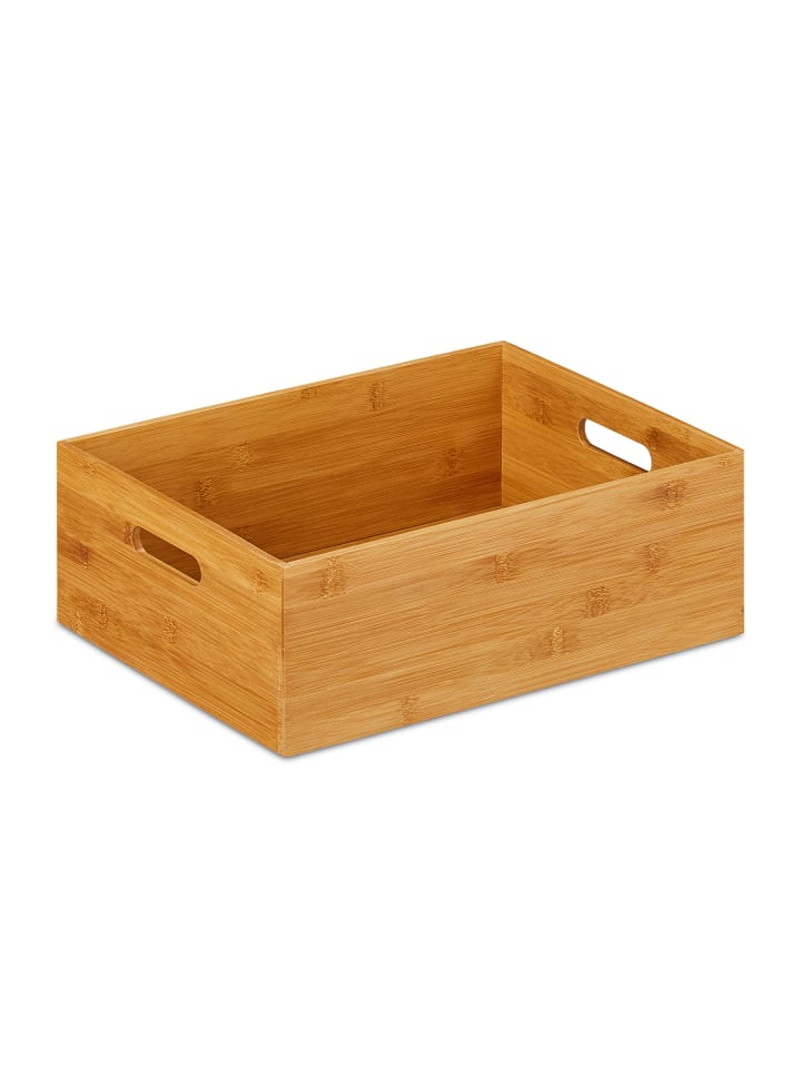 relaxdays Aufbewahrungskiste in Natur - (B)40 x (H)14 x (T)30 cm günstig kaufen onesize