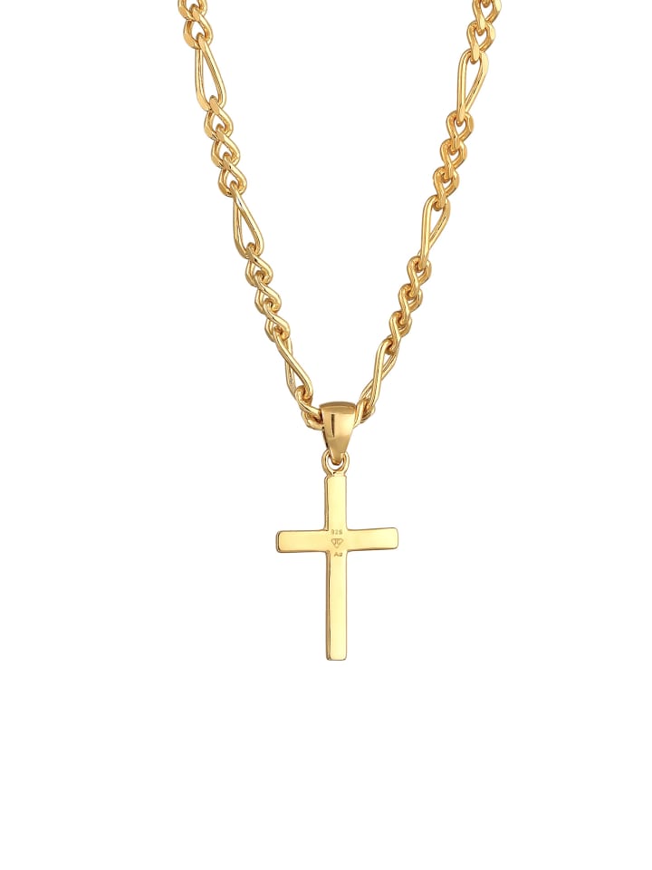 KUZZOI Halskette 925 Sterling Silber Kreuz in Gold günstig kaufen 60 cm