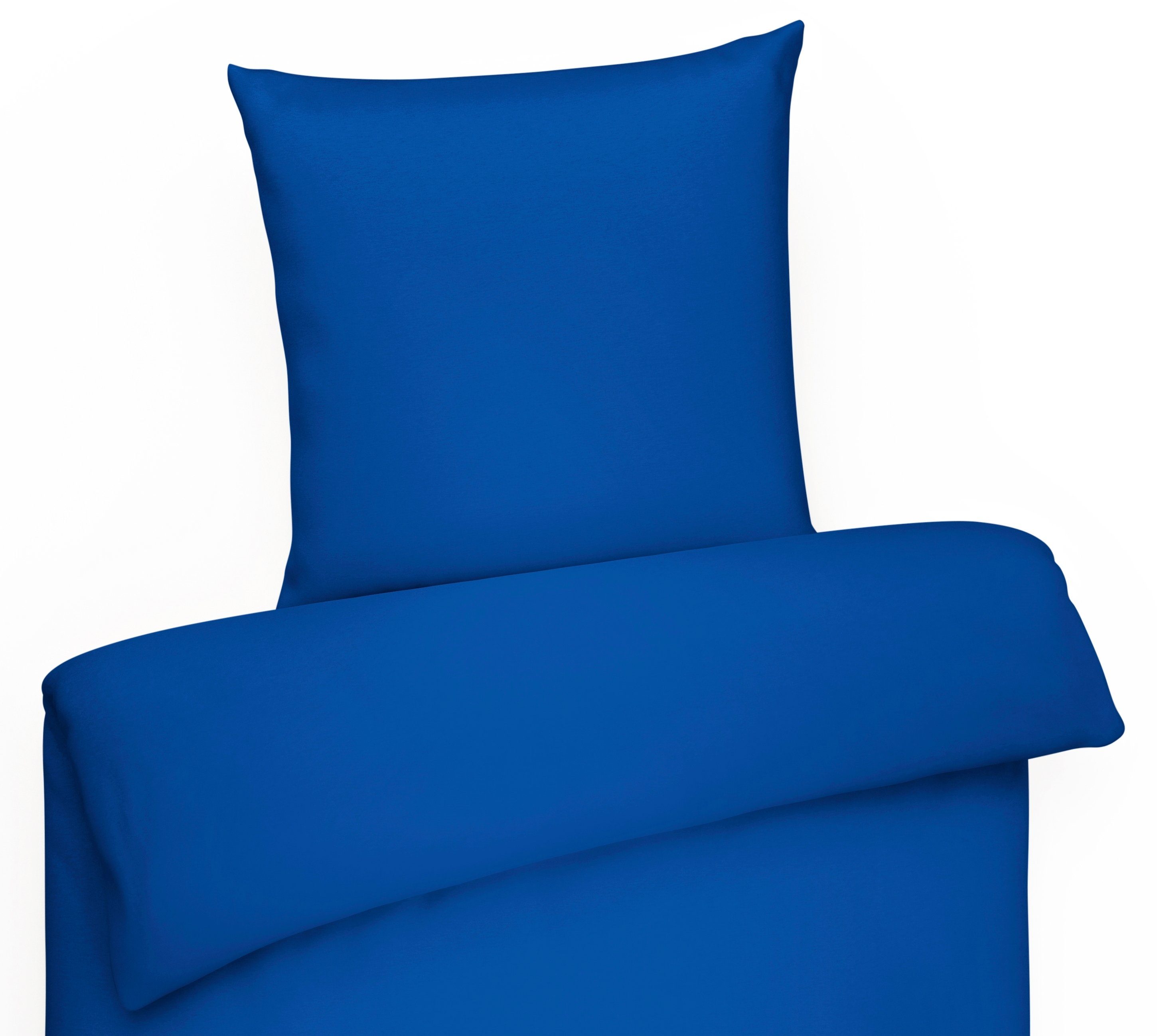 Bettwäsche Mako Satin Bettwäsche Uni Bettwäsche unifarben Satinbettwäsche Set, Carpe Sonno, Mako-Satin, 2 teilig, Mako Satin Bettwäsche 135x200 blaue Bettwäsche Royal-Blau