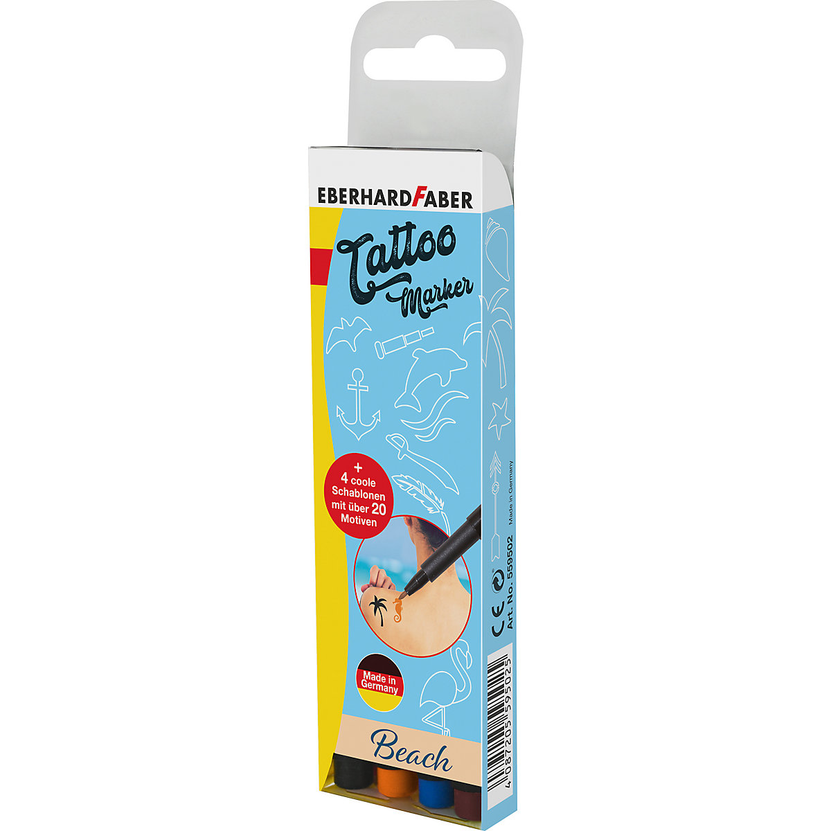 Tattoo Marker Beach, 4 Farben
