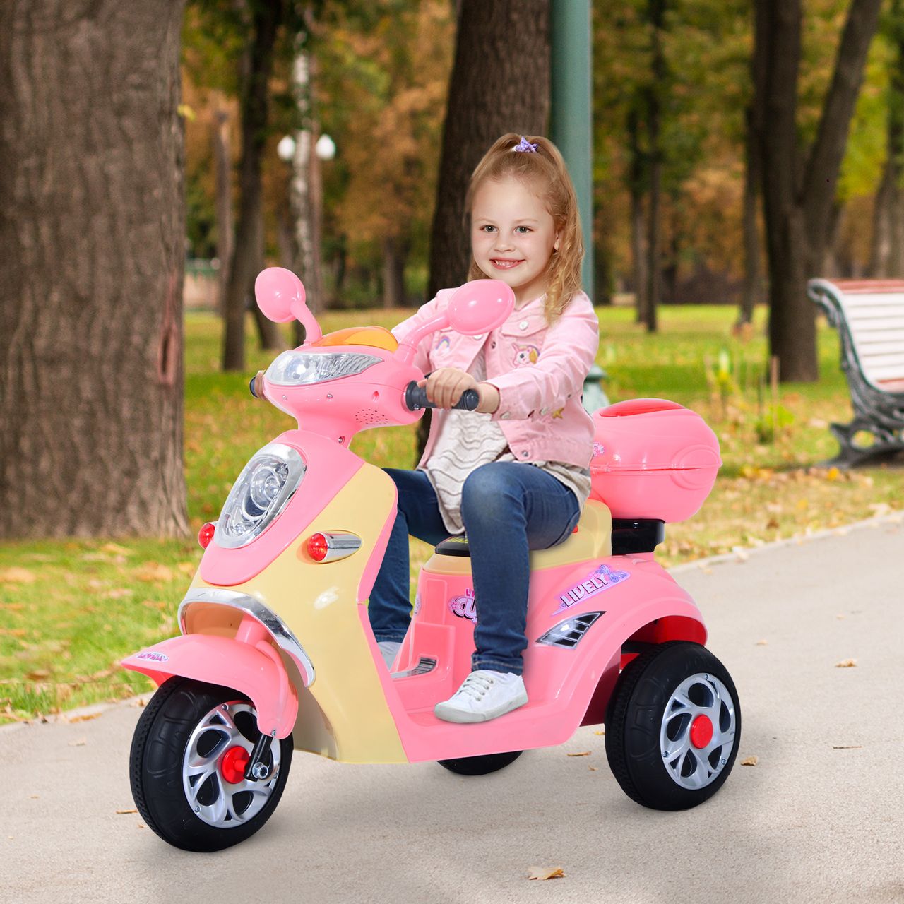 HOMCOM Kindermotorrad Kinderelektroauto Elektromotorrad Kinderfahrzeug mit Musik