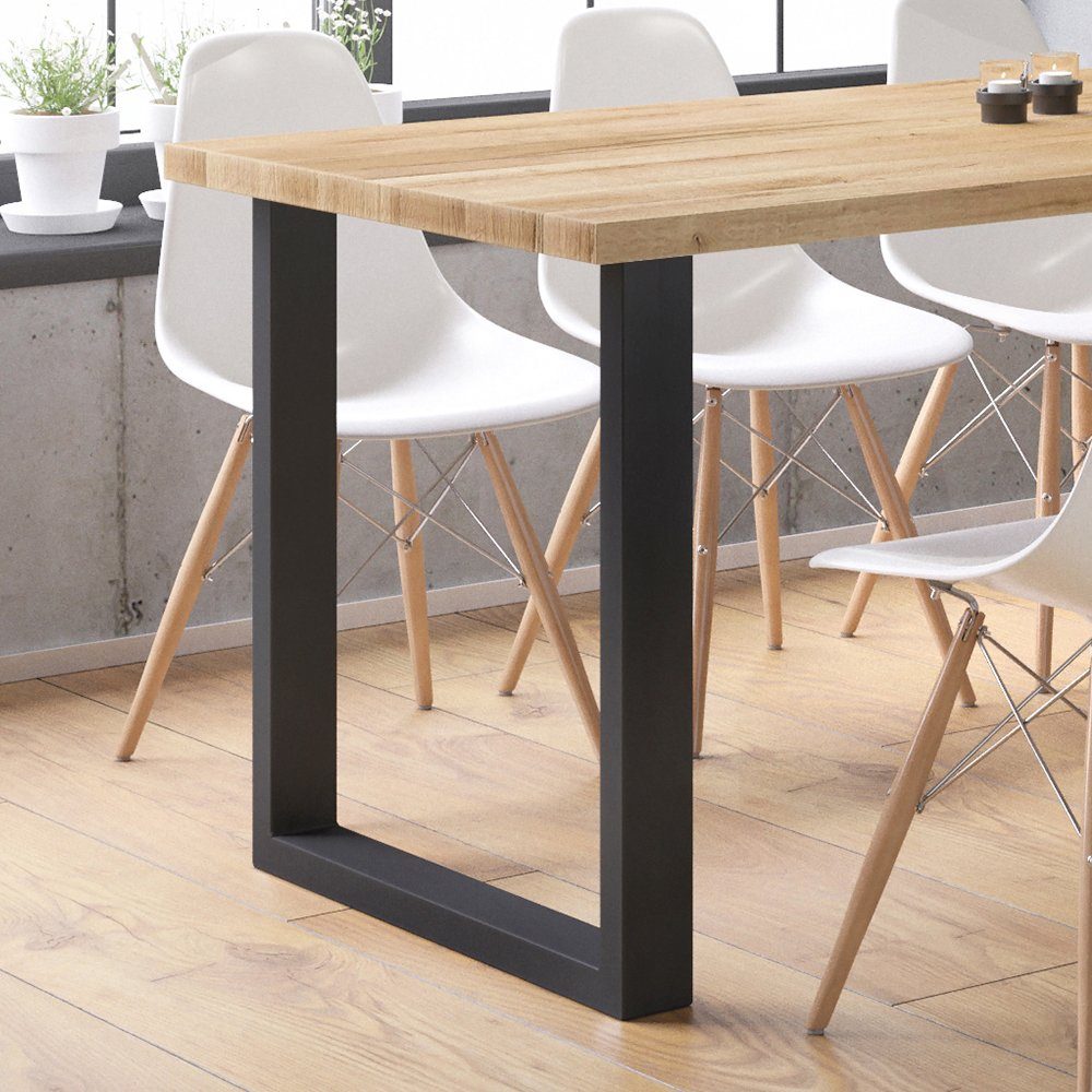Vicco Tischbein Tischbeine Metallbeinde LOFT 72x70cm Schwarz 2-er Set
