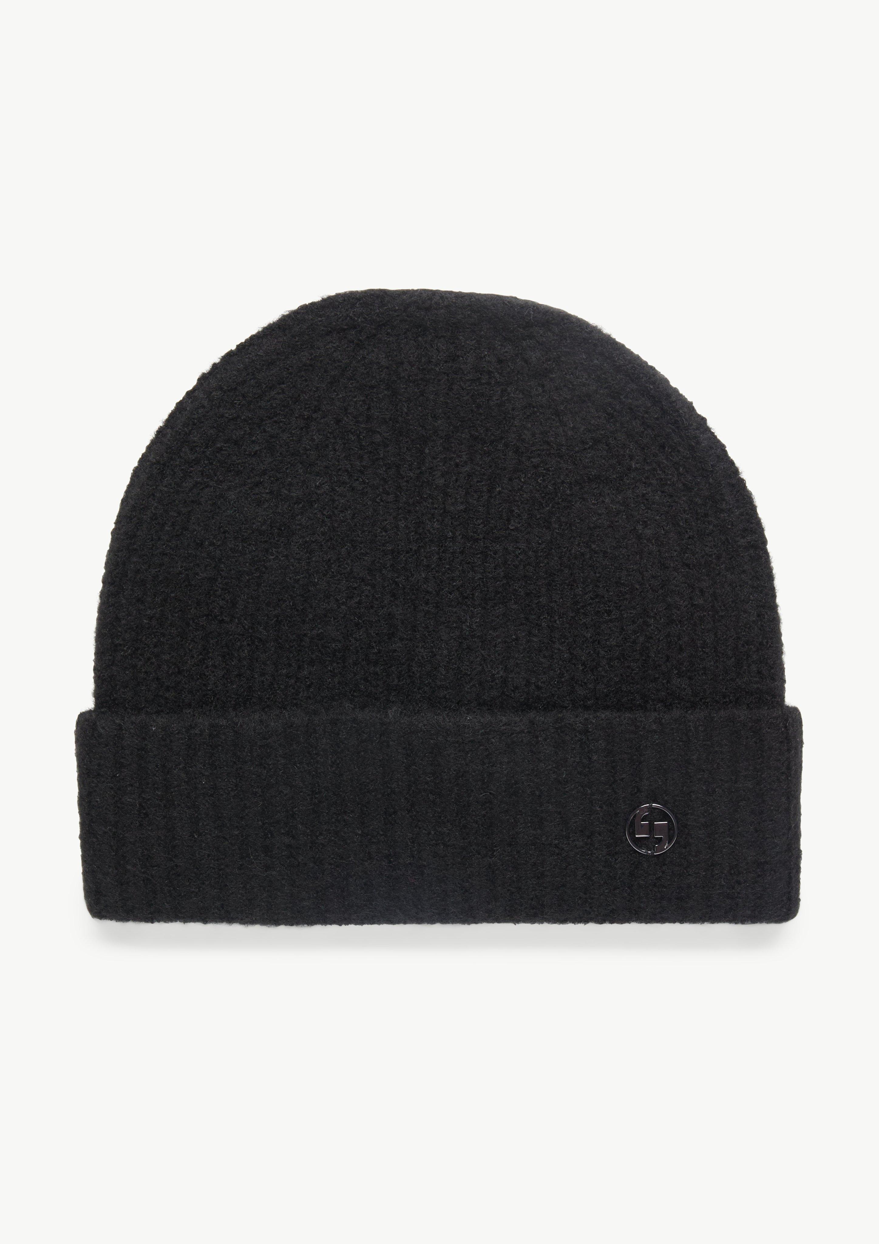 Strickmütze aus Wollmix - schwarz