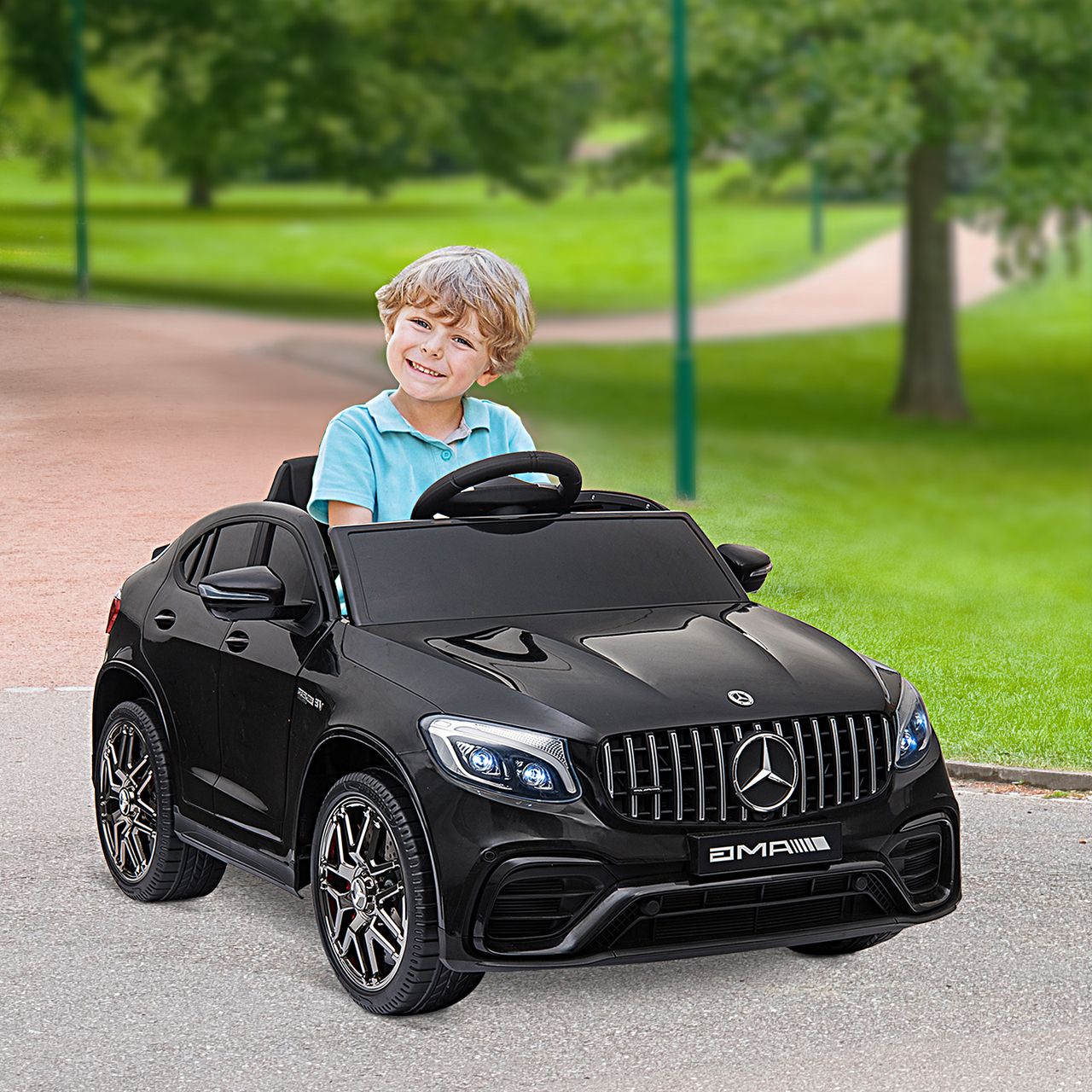 HOMCOM Kinderfahrzeug Elektroauto Mercedes-Benz Fernbedienung MP3 PP 2 Farben