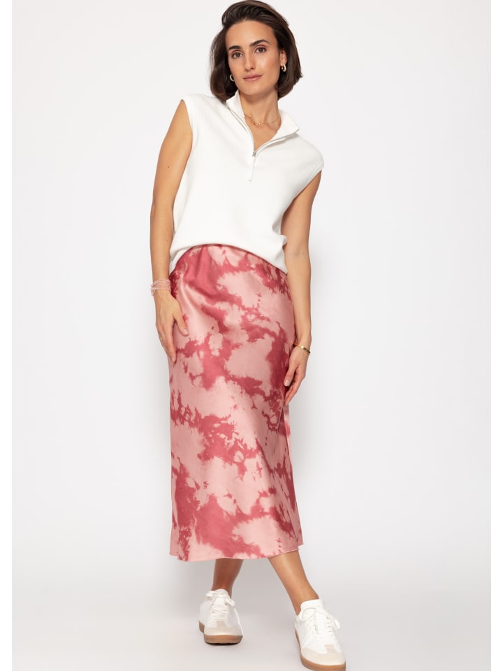 SASSYCLASSY Satinrock mit Batikdruck in Rosa günstig kaufen