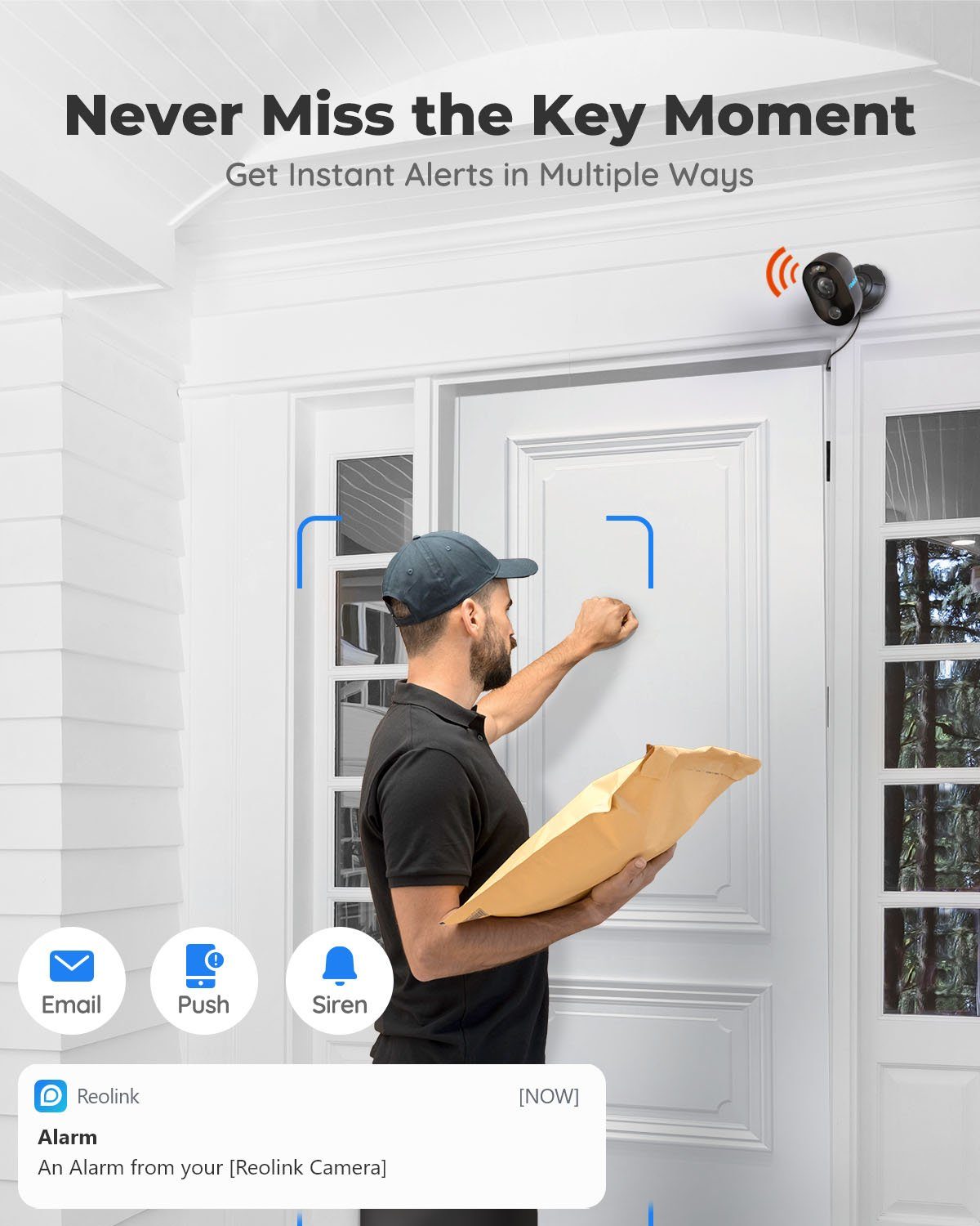 Reolink Lumus 1080P WLAN IP Überwachungskamera (Außenbereich, Innenbereich, Farbige Nachtsicht, Sirene, 2-Wege-Audio, PIR + Bewegungserkennung)