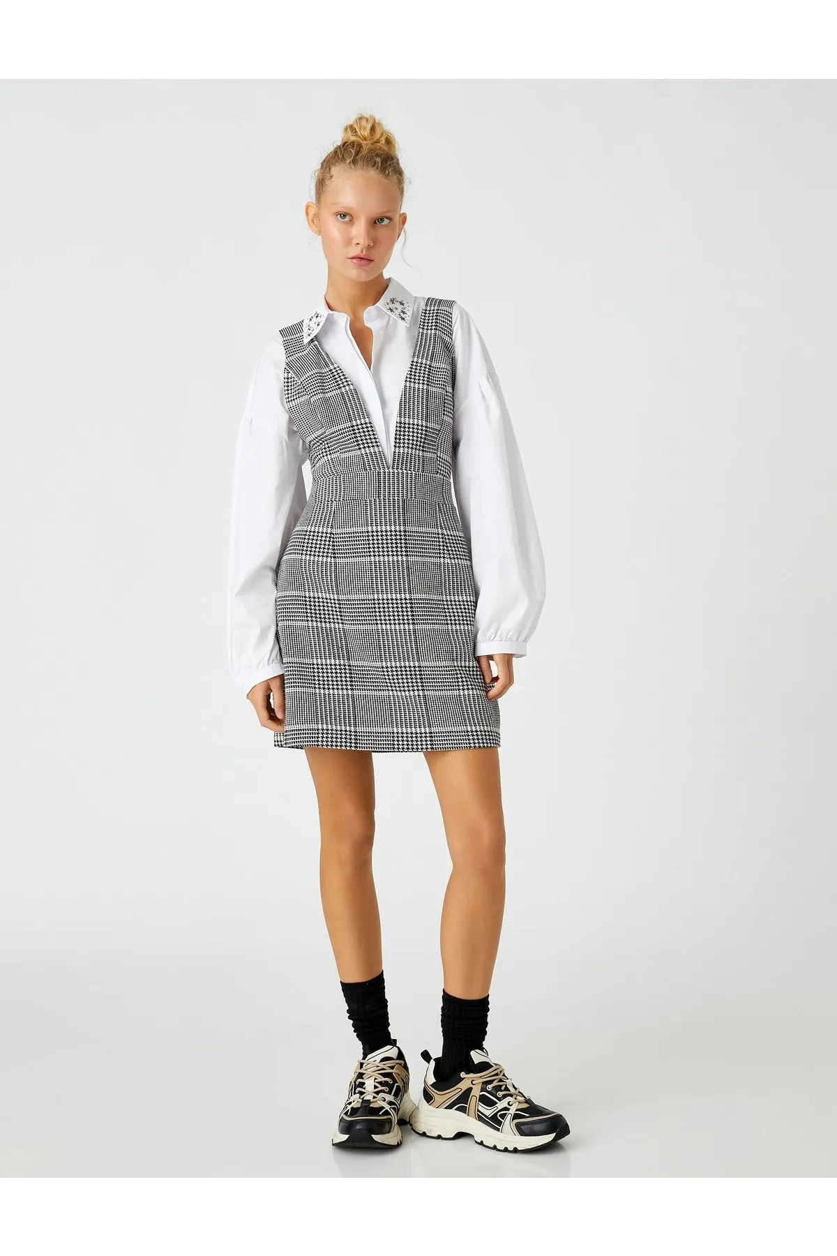 Koton  Kariertes Salopet-Kleid