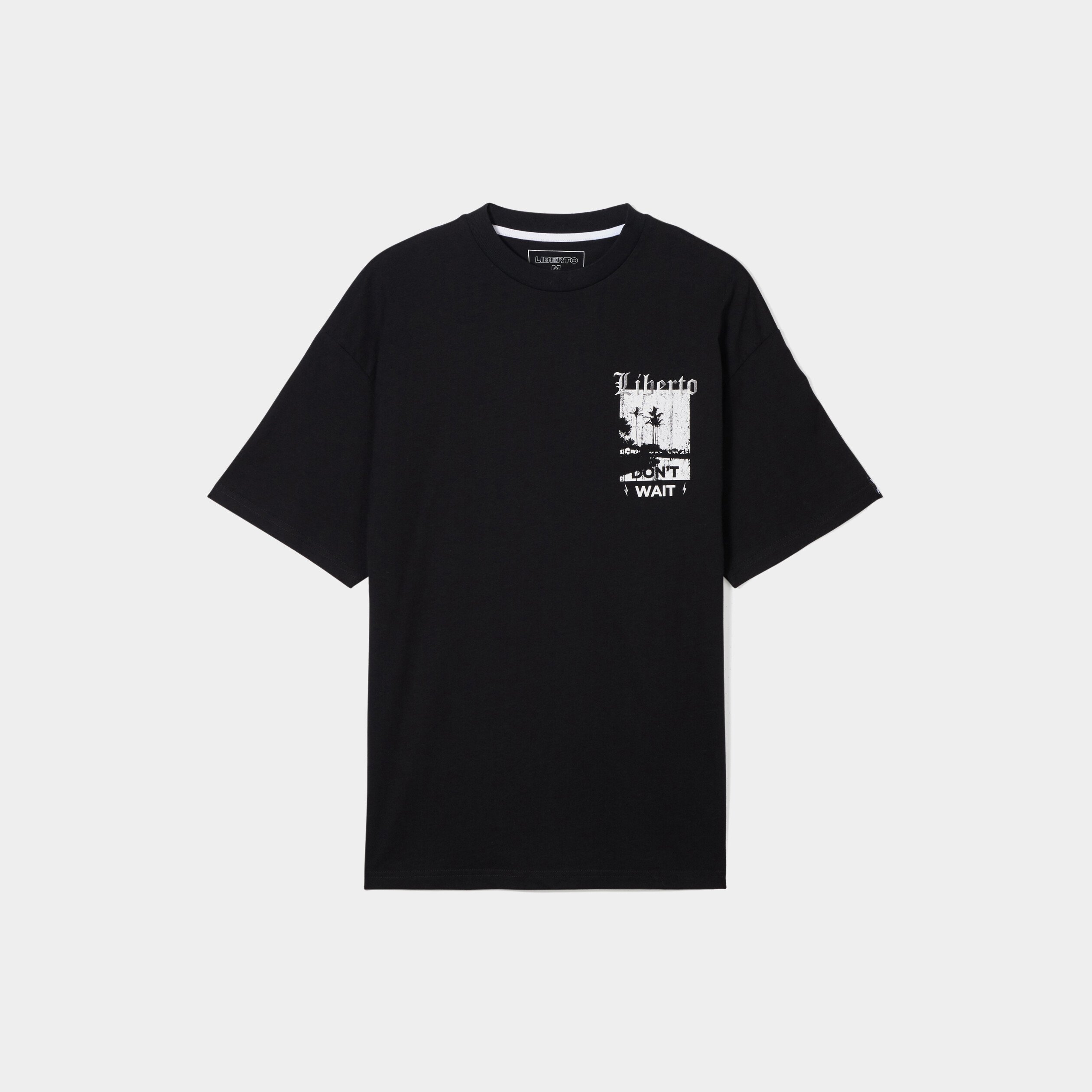 T-shirt oversize manches courtes Liberto noir homme | La Halle