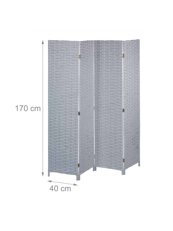 relaxdays Paravent in Grau/ Weiß - (B)160 x (H)170 cm günstig kaufen onesize