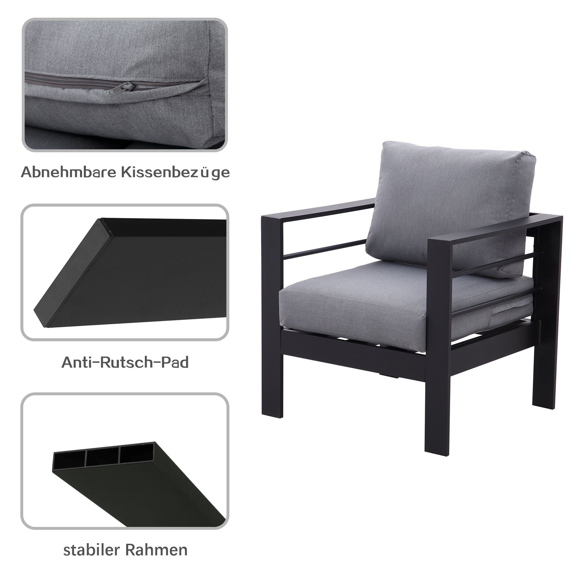 MeXo von GLP HOME Loungeset Gartenmöbel set sale aus Aluminium, Gartenlounge Set für 4-7 Personen, (Spar-Set), Sitzgruppe, Balkonmöbel, Sitzgarnitur Wetterfest für Indoor Outdoor