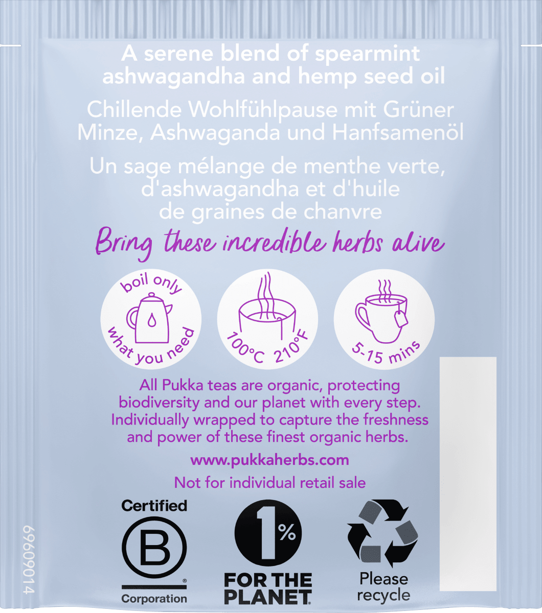 Kräutertee \Peace\ mit Grüner Minze, Ashwagandha, Hanföl (20 Beutel), 30 g