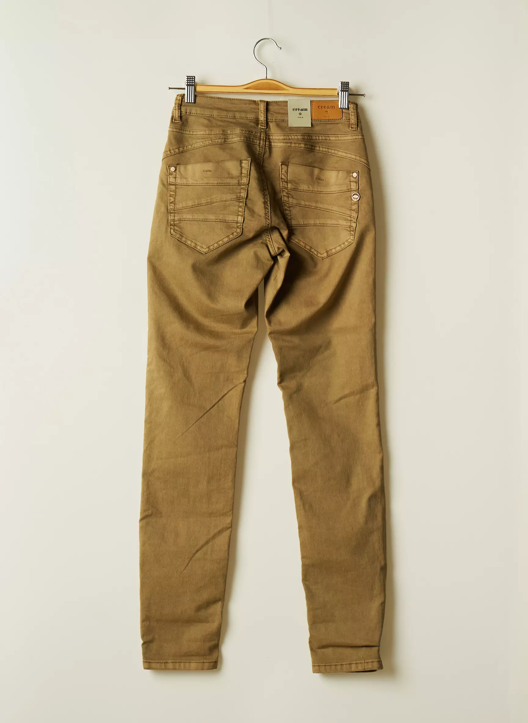 Cream Pantalons Slim Femme couleur beige