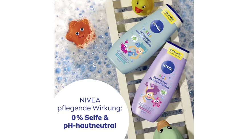NIVEA kids 3in1 Duschgel Shampoo & Spülung Magischer Apfelduft 250 ml