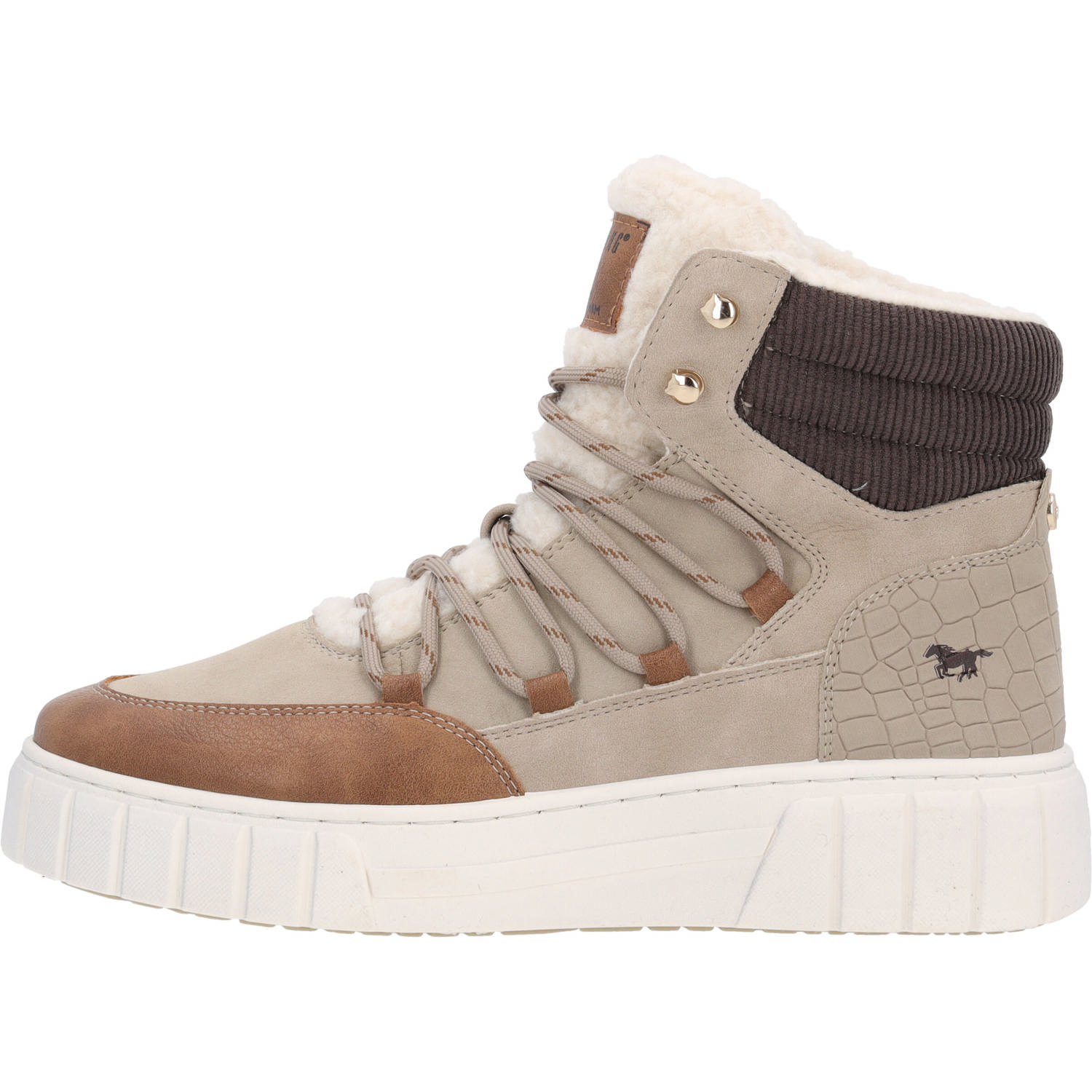 Mustang 1446601, Schnürstiefel, Damen, taupe