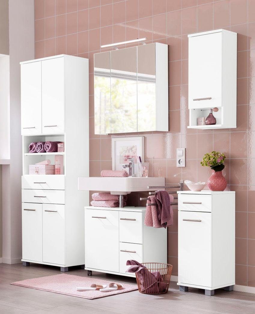 Schildmeyer Spiegelschrank Dorina Breite 70 cm, 3-türig, LED-Beleuchtung, Schalter-/Steckdosenbox