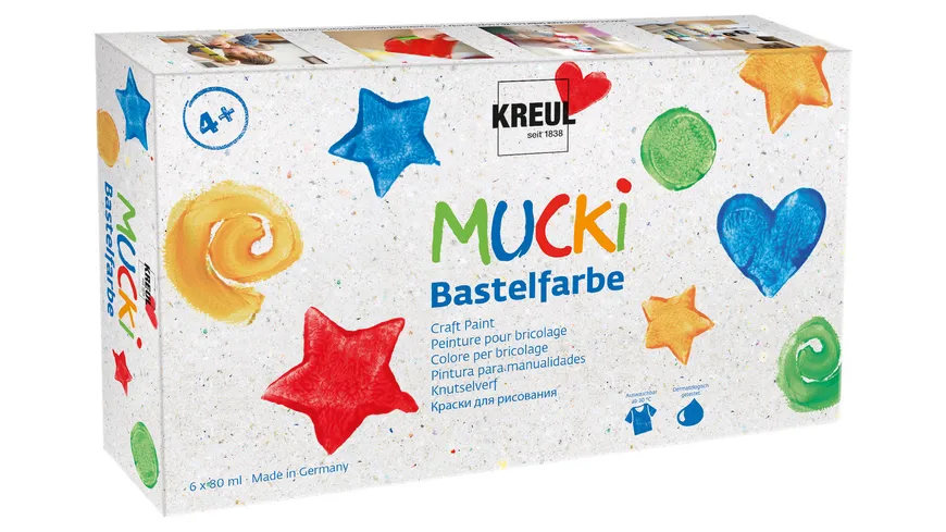KREUL MUCKI Bastelfarbe 6er Set 480 ml