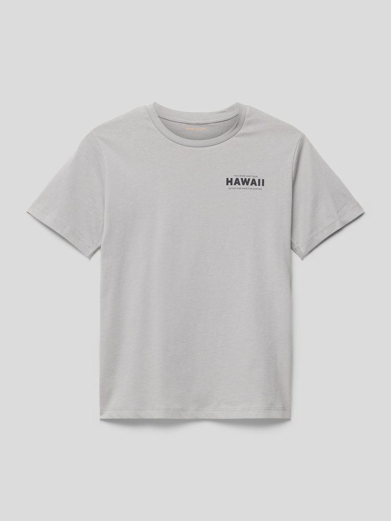T-Shirt mit Statement-Print in hellgrau