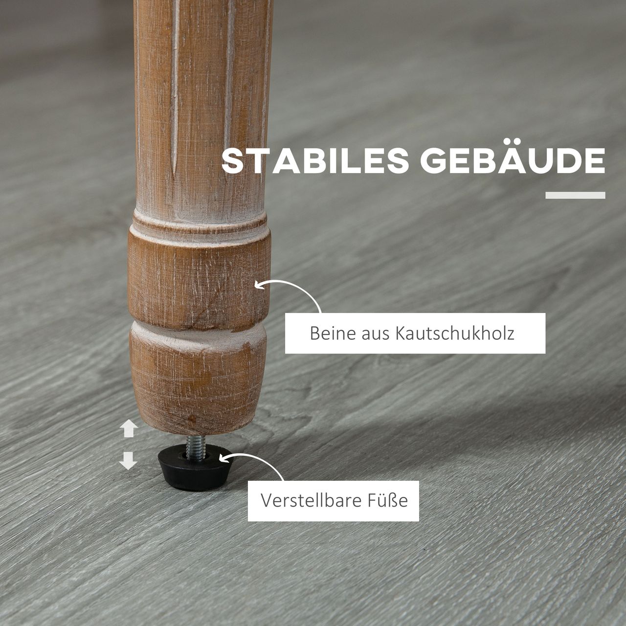 HOMCOM Küchenstuhl Esszimmerstuhl mit Leinenoptik, Armlehnstuhl mit Rückenlehne
