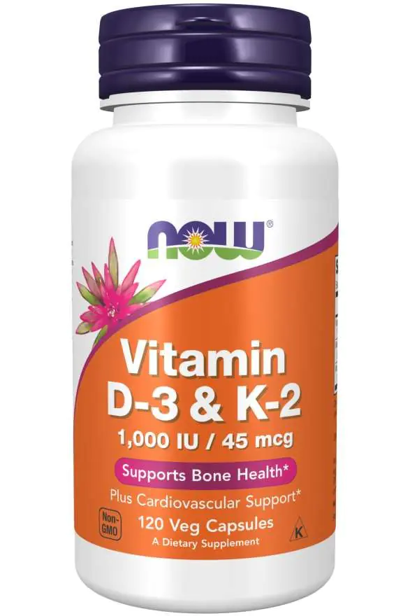 Now Foods Βιταμίνη D-3 & K-2, Συμπλήρωμα Διατροφής Βιταμίνης D3 και K2, Κάψουλες