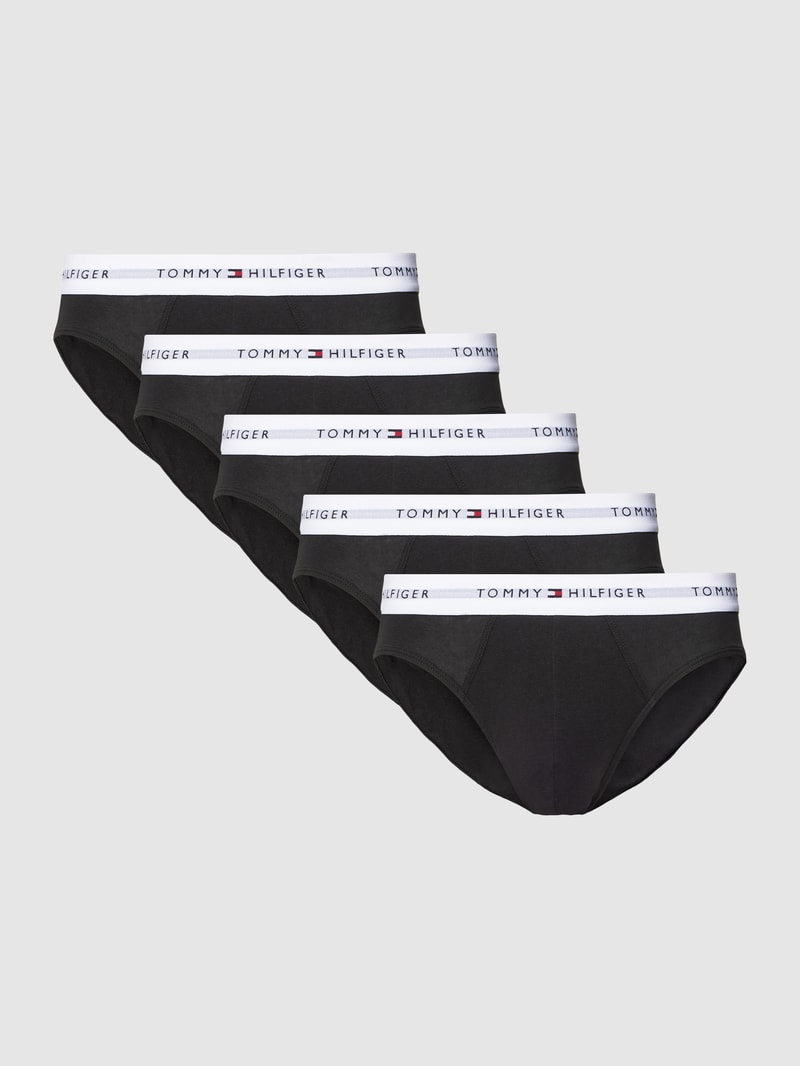 Slip mit Logo-Bund im 5er-Pack in schwarz