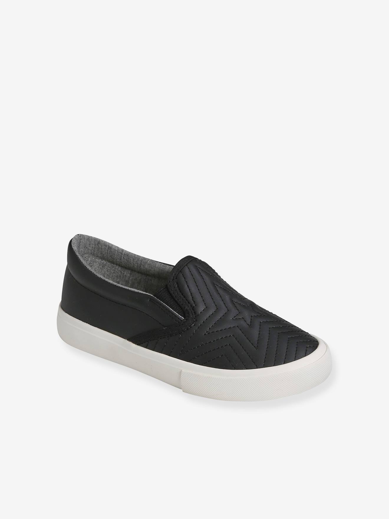 Vertbaudet Mädchen Slip-on-Sneakers, Sterne - schwarz
