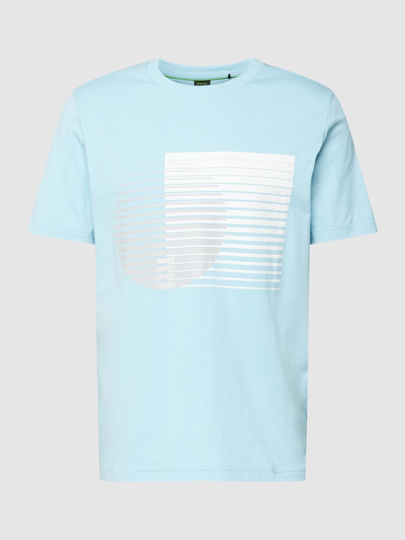T-Shirt mit Motiv-Print Modell 'Tee 6' in hellblau