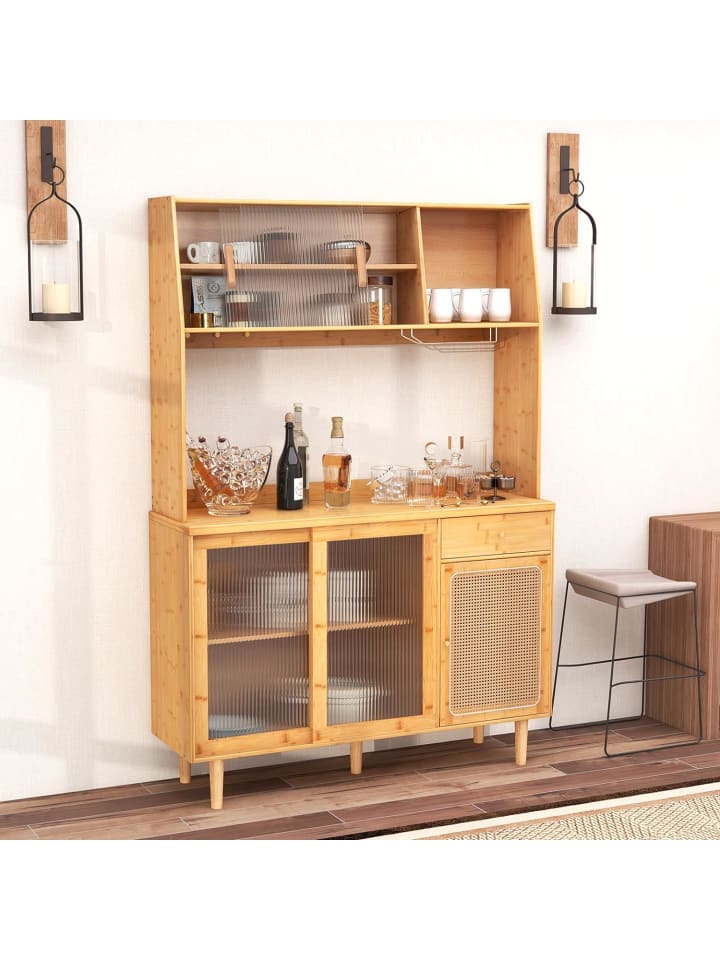 COSTWAY Buffetschrank Bambus in Hellbraun günstig kaufen onesize