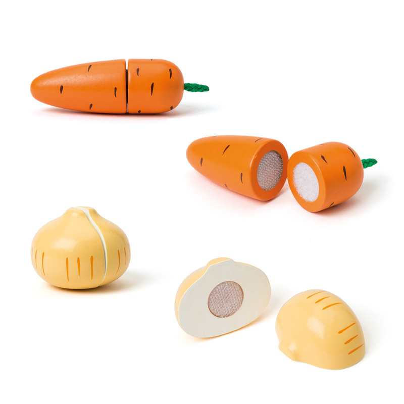 Set de 6 légumes en bois à découper Oxybul