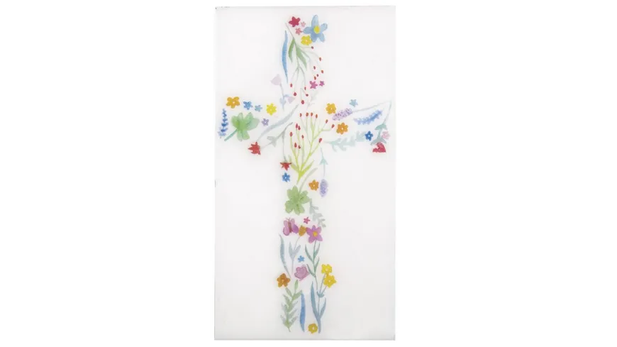rayher Wachsmotiv Florales Kreuz 6,5x12cm bunt