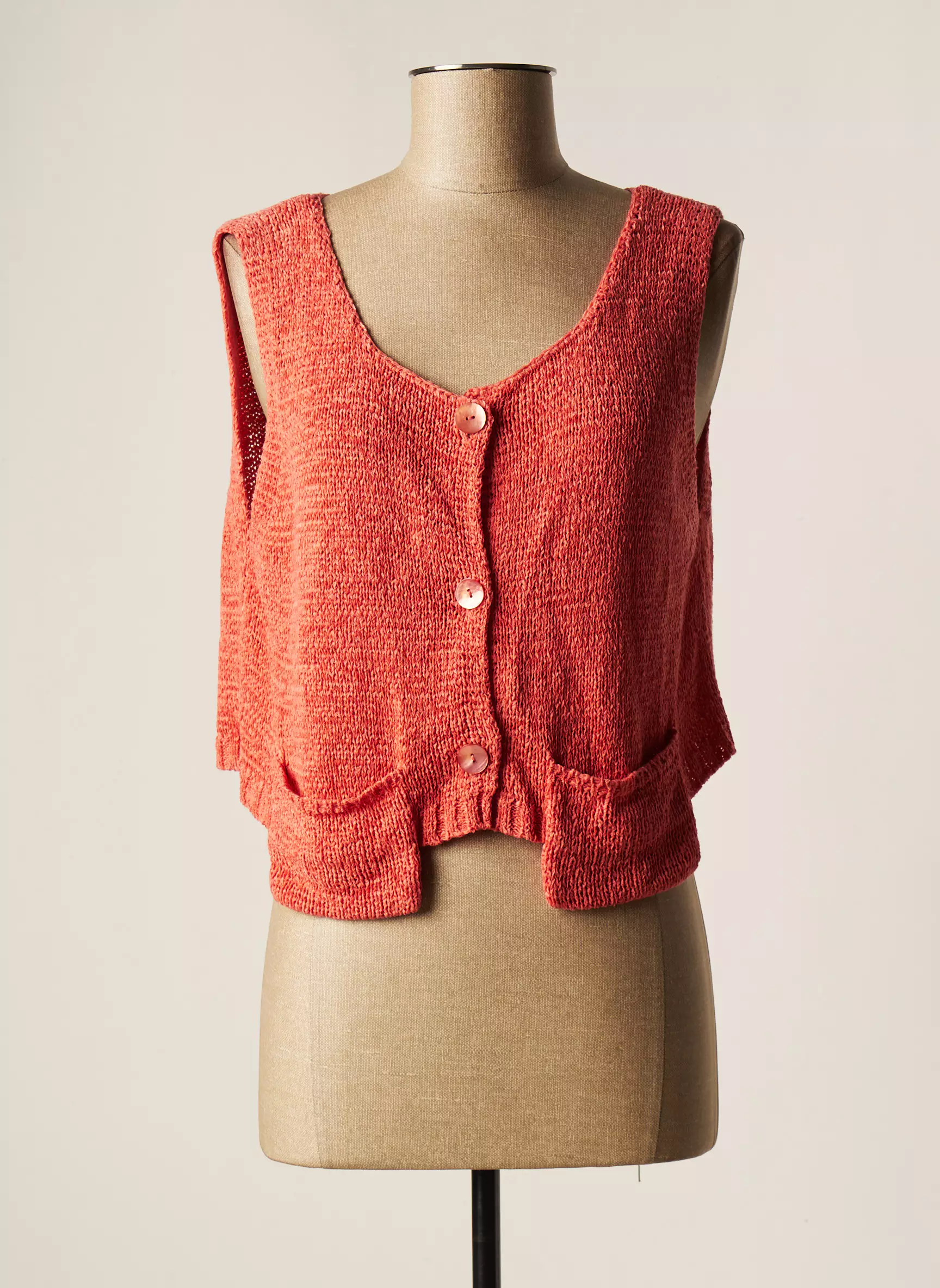 Lauren Vidal Gilet Femme couleur rose