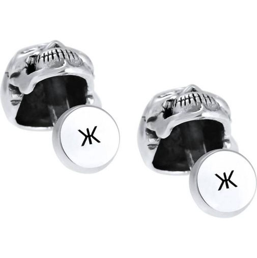 KUZZOI Manschettenknopf Totenkopf Symbol Oxidiert Massiv Cool 925 Silber