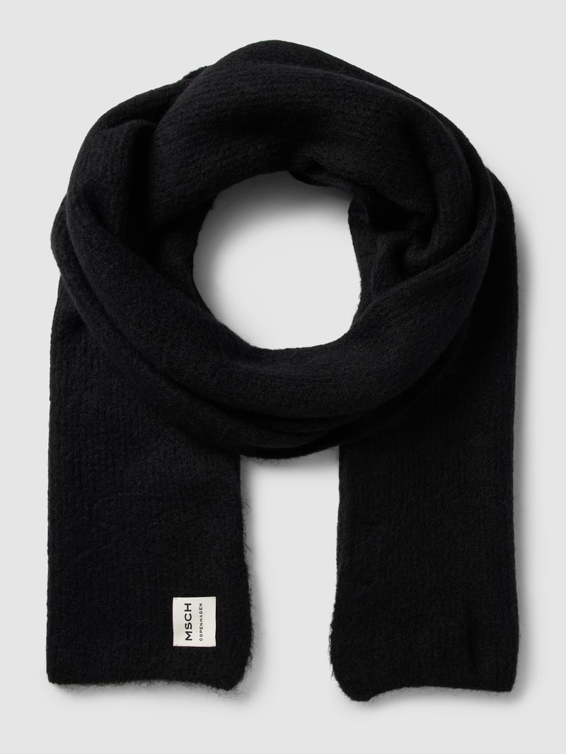 Schal mit Label-Print Modell 'Hope' in schwarz