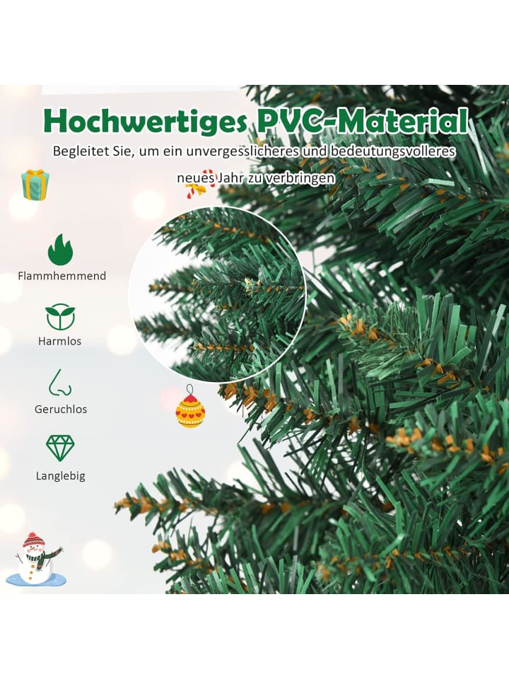 COSTWAY 180cm Bleistift Weihnachtsbaum in Grün günstig kaufen onesize