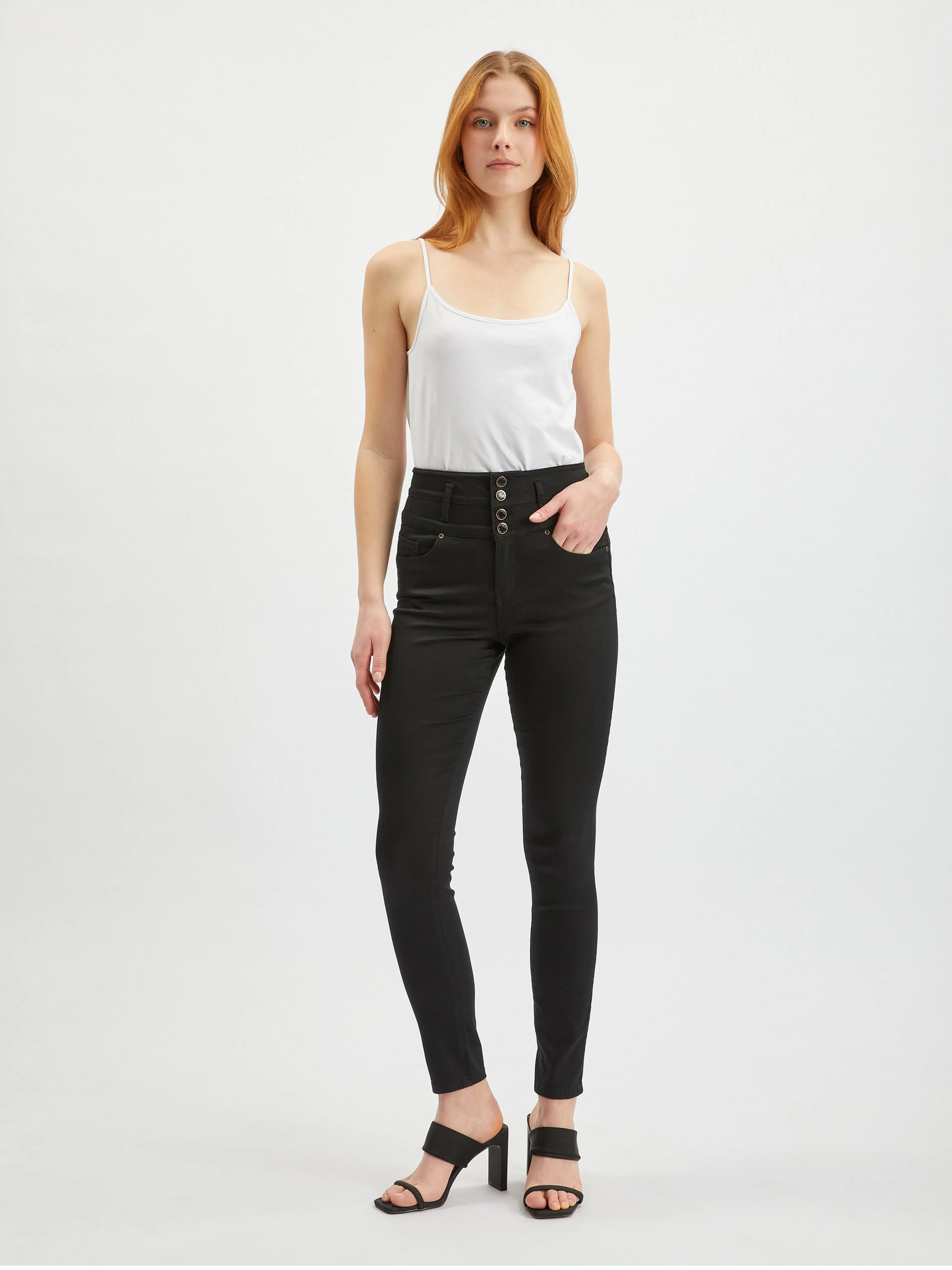 Schwarze Skinny-Fit-Hose für Damen ORSAY