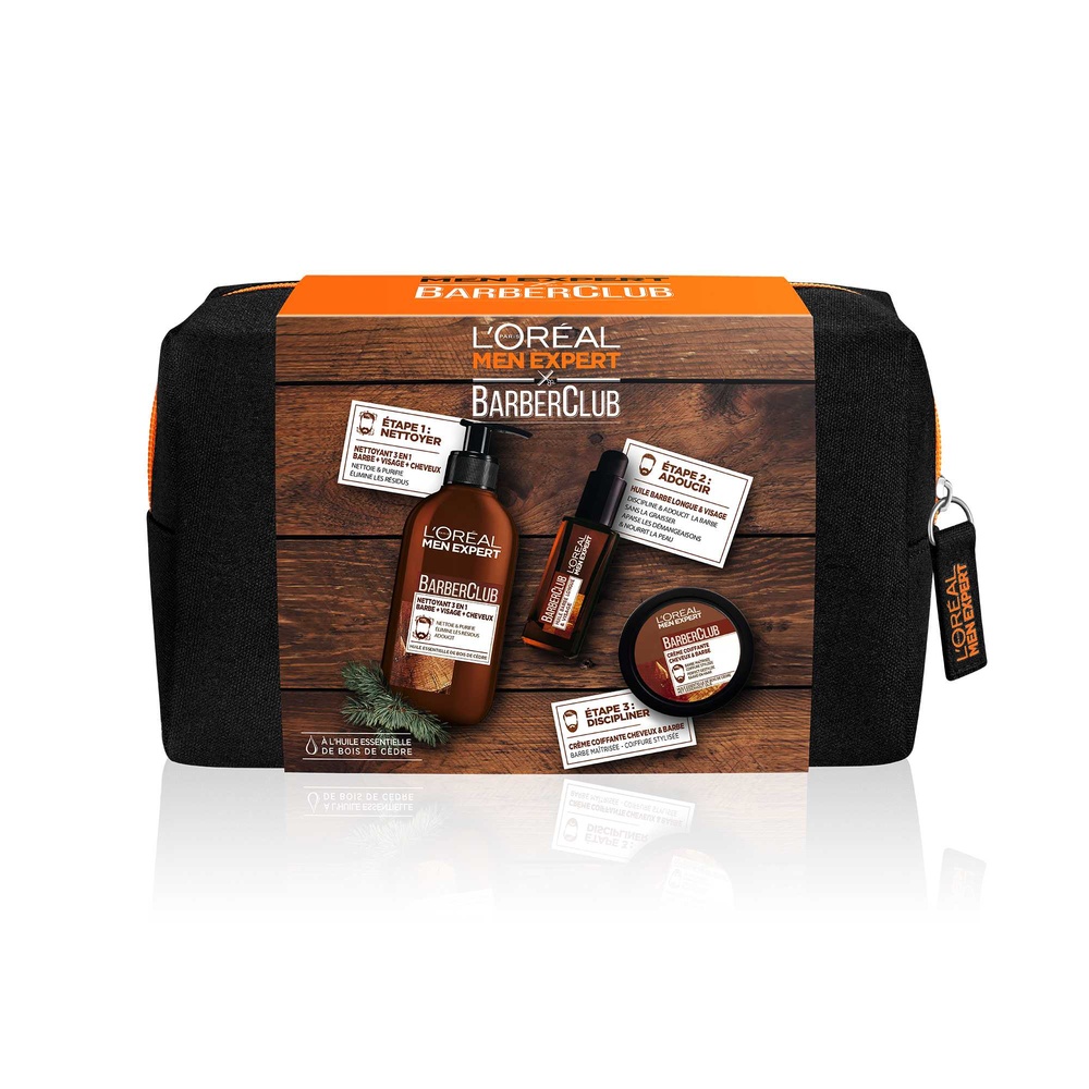 L'Oréal Paris Men Expert BarberClub Trousse 3 produits de soin de la barbe et du visage pour Homme