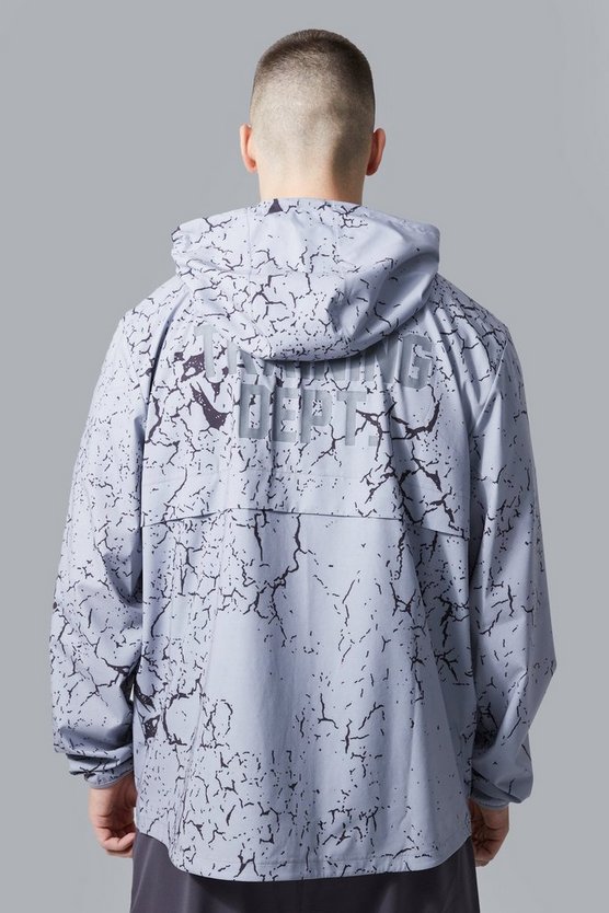 Tall Active Trainings Dept Windbreaker mit Marmor-Print
