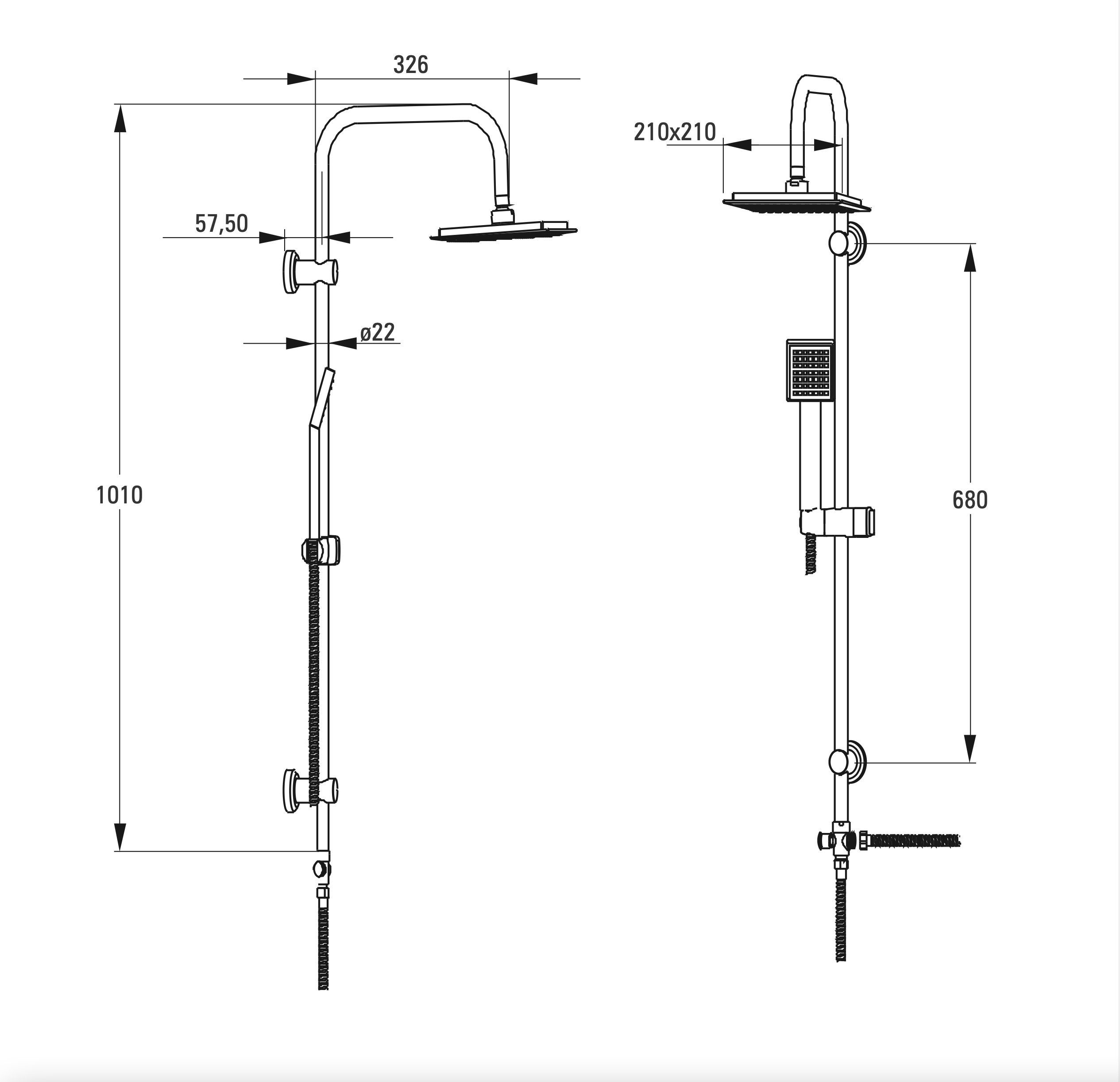 Homeline Duschsystem Regendusche set Überkopfbrausset Duschsäule Brauseset Duschsystem, Höhe 101 cm, Mit Regendusche, 4 tlg., Set Angebot