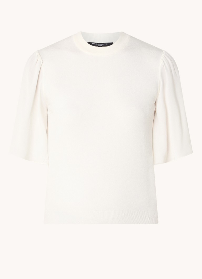 French Connection Krista fine-knit top with butterfly sleeves