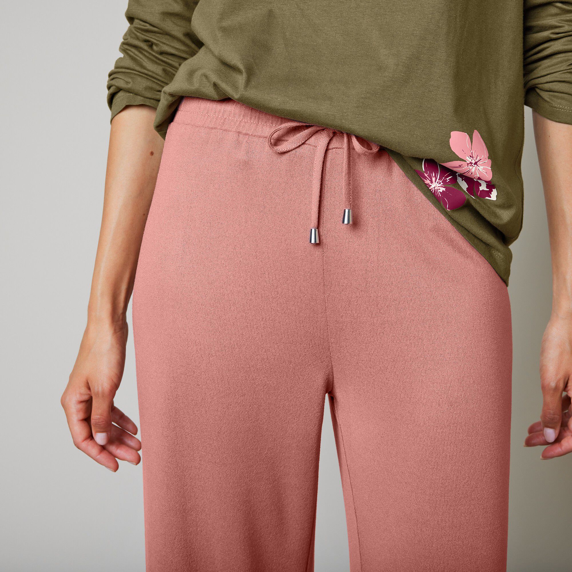 Pantalon court pyjama large et fluide