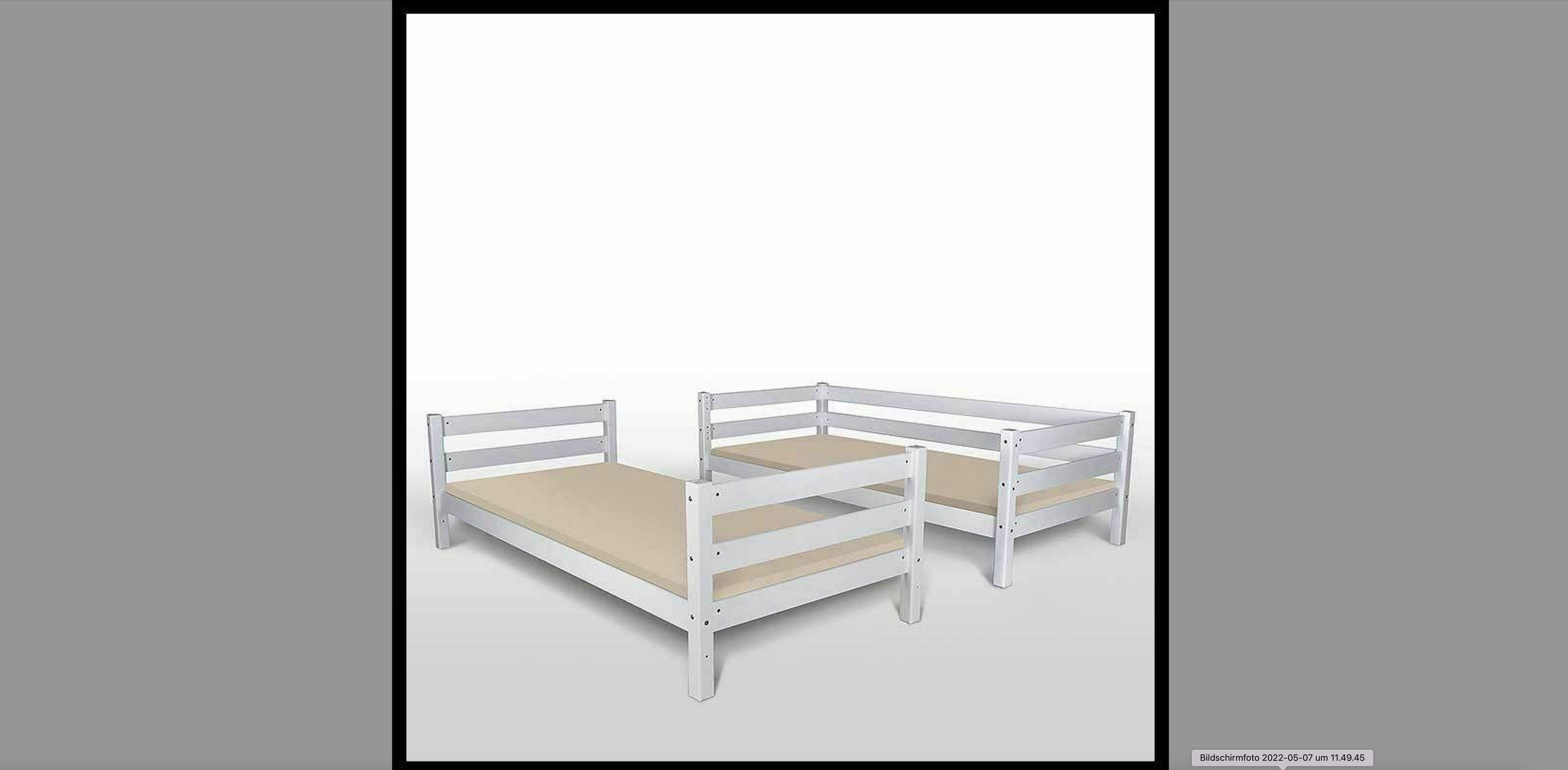 Homeline Etagenbett Kevin Etagenbett Kinderbett Weiss Hochbett Teilbar Massiv 90x200 cm