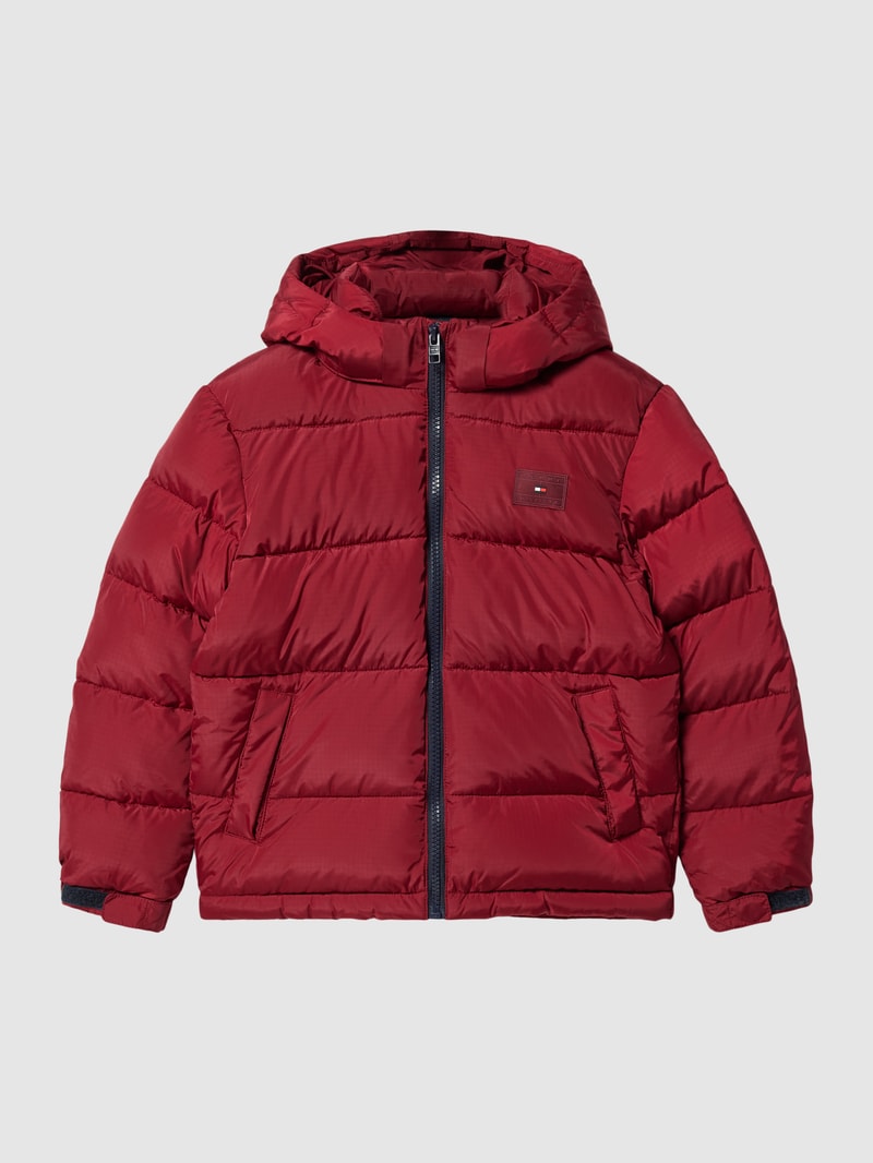 Steppjacke mit Label-Detail Modell 'ALASKA' in dunkelrot