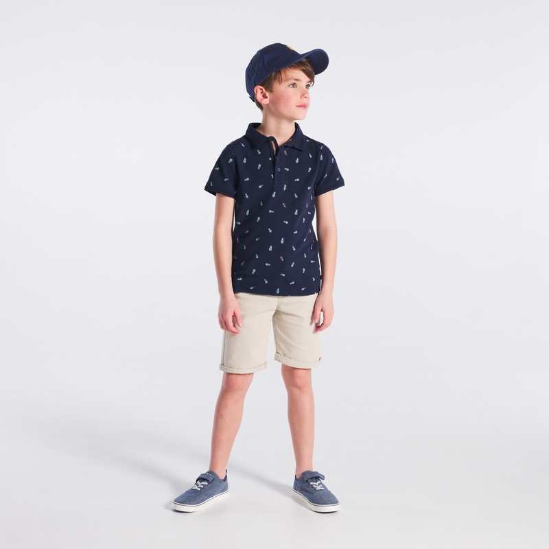 Polo imprimé bleu garçon