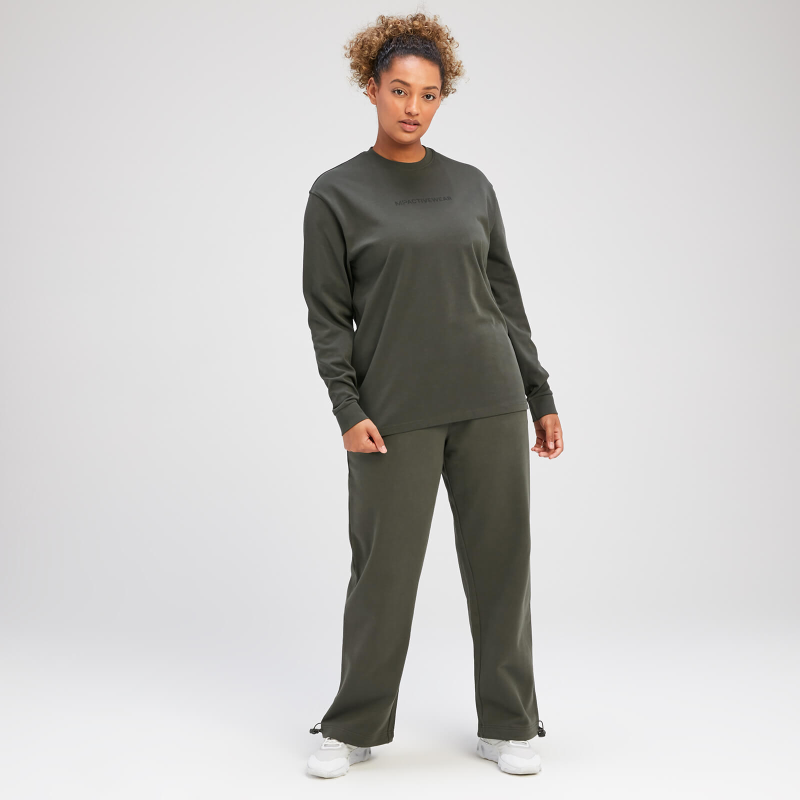T-shirt oversize à manches longues MP Rest Day pour femmes – Vert taupe