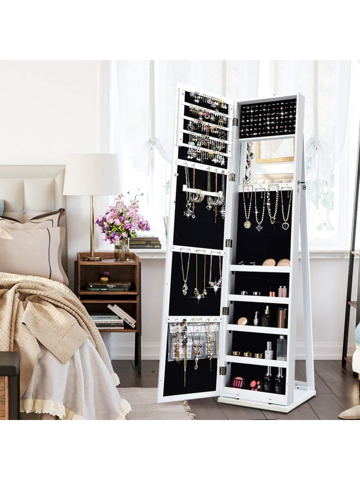COSTWAY Schmuckschrank abschließbar 157cm in Weiß günstig kaufen onesize